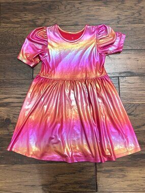 Pink Chicken Pink Rainbow Lame Dress*